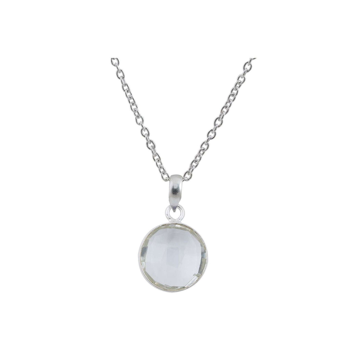 Herkimer Diamond Pendant in round shape for Men handmade in Silver 925 - Shopgalaxy.ch