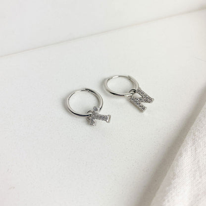 MEDIUM HOOPS with LETTER CHARMS - Shopgalaxy.ch