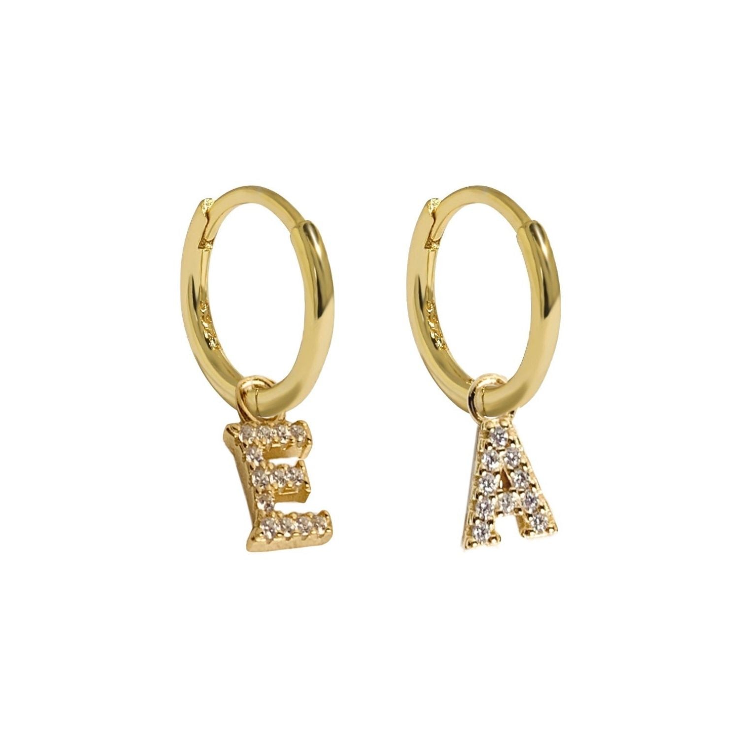 MINI HOOPS with LETTER CHARMS - Shopgalaxy.ch