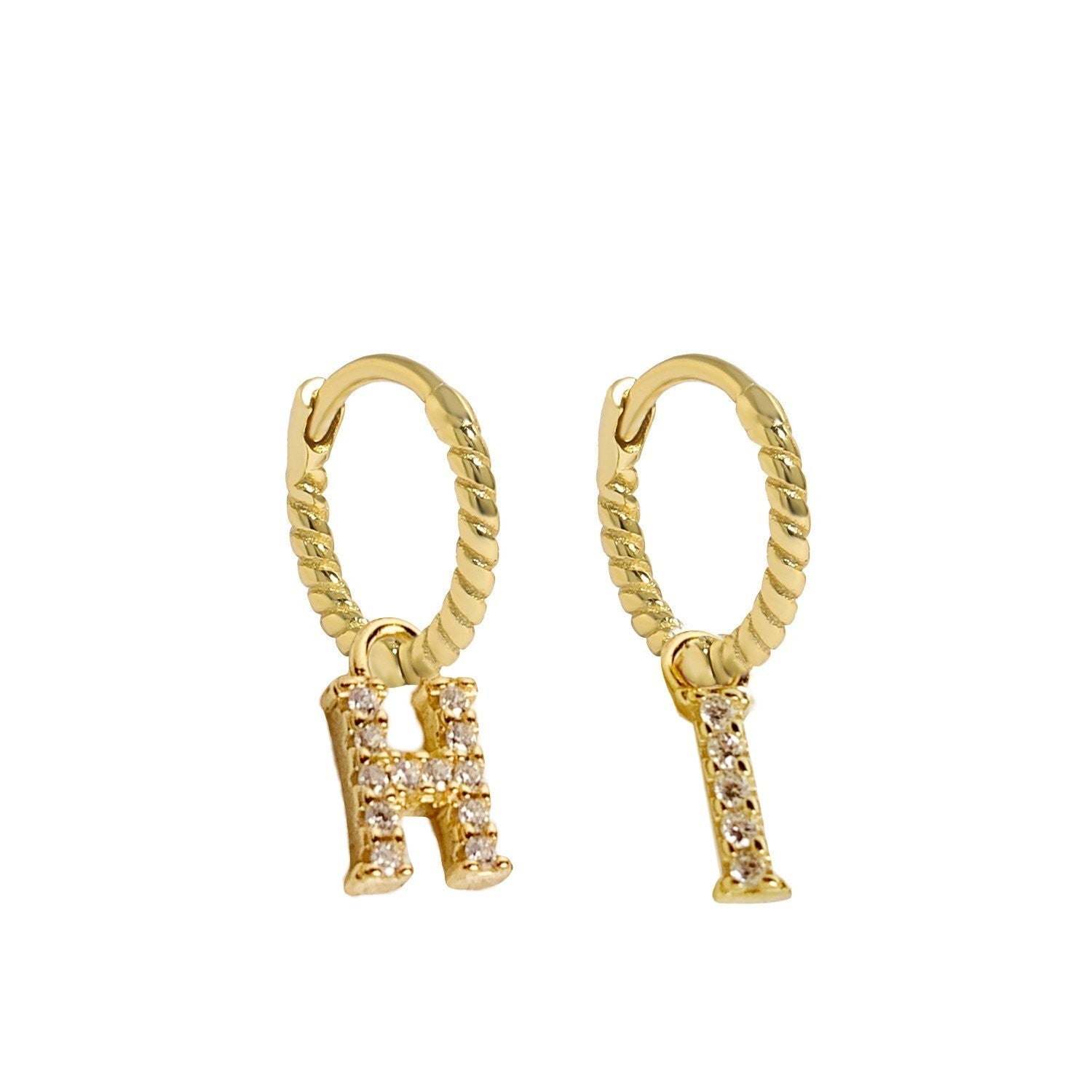MINI MALEA HOOPS with LETTER CHARMS - Shopgalaxy.ch