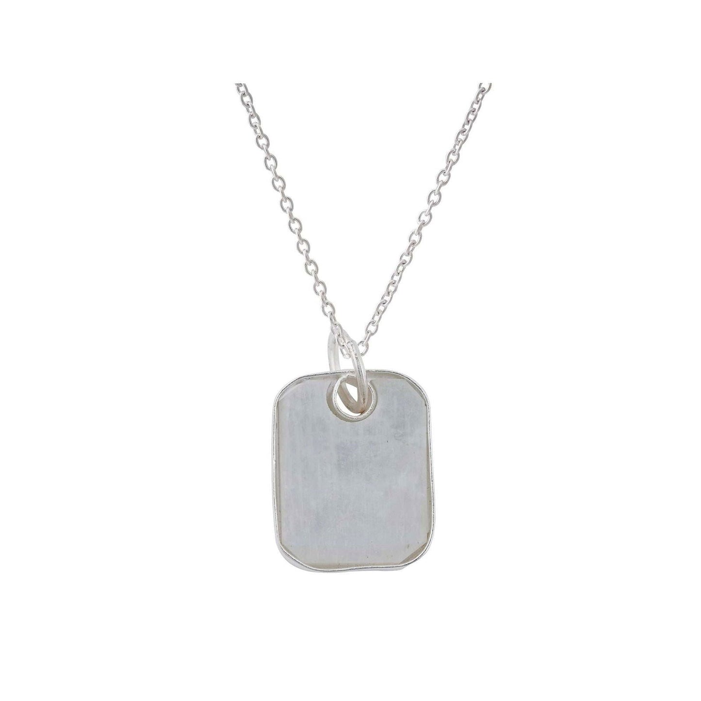 Moonstone Pendant in rectangular shape for Men handmade in Silver 925 - Shopgalaxy.ch
