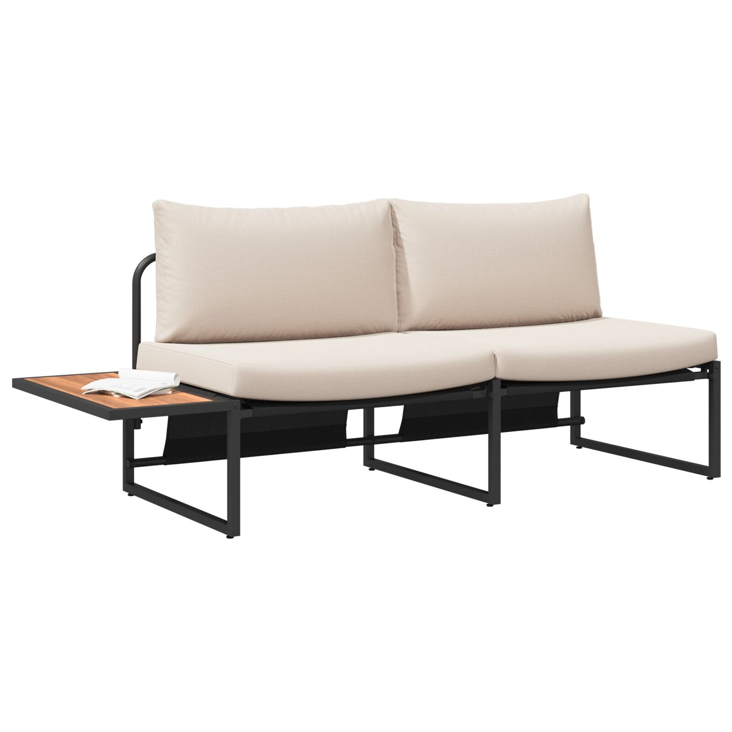 2-Sitzer Garten-Sofa mit Taupe-Kissen