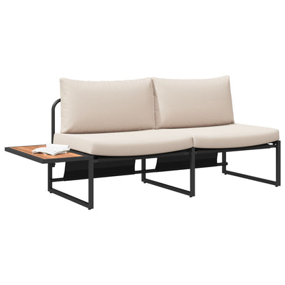 2-Sitzer Garten-Sofa mit Taupe-Kissen