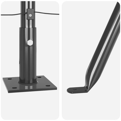 Zaunpfosten mit Bodenplatten 7 Stück Ø32mm 110cm Beton