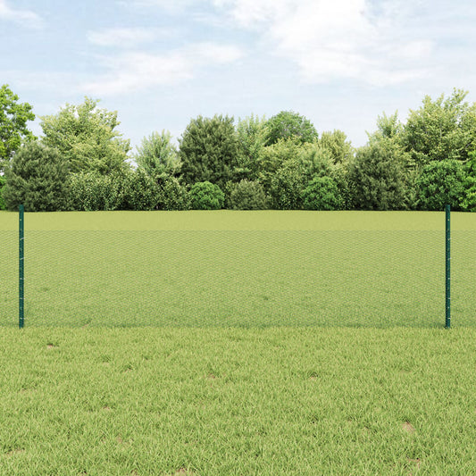 Zaunpfosten 5 Stück U-Kanal Grün 60 cm Stahl, vidaXL Sechseckzaun Grün 0,5x10 m Stahl