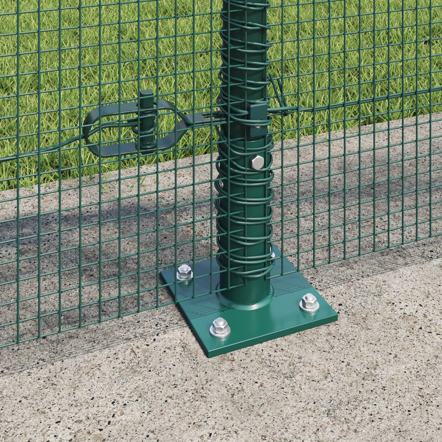 Zaunpfosten-Set Set von 2 Grün Metall Langlebig