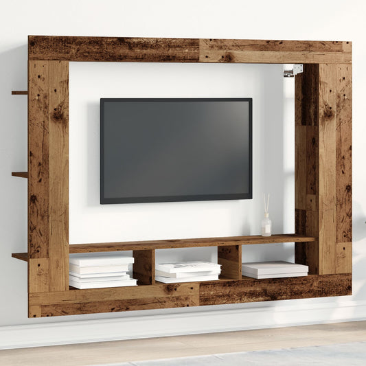 TV-Schrank Wandmontiert Altes Holz 152x22x113 cm