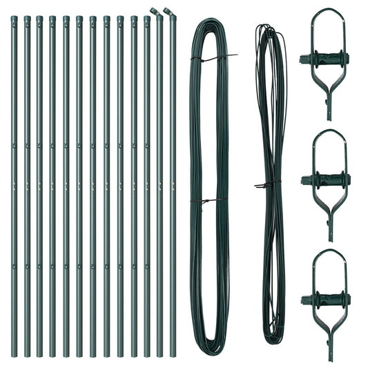 Zaunpfosten Set Set von 13 Grün Metall