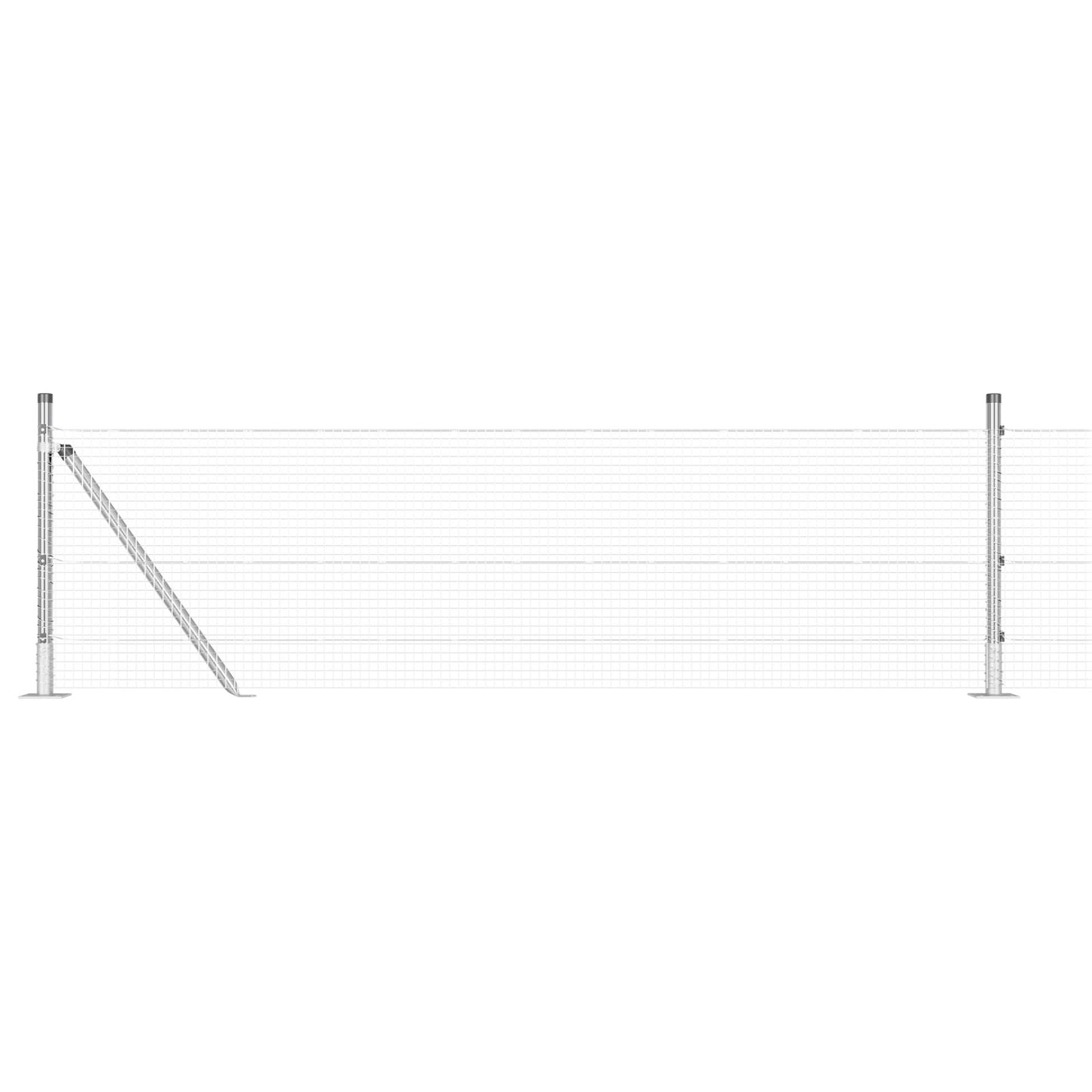 Zaunpfosten-Set 2er Set Verzinkter Stahl 25 x 0,5 m Langlebig