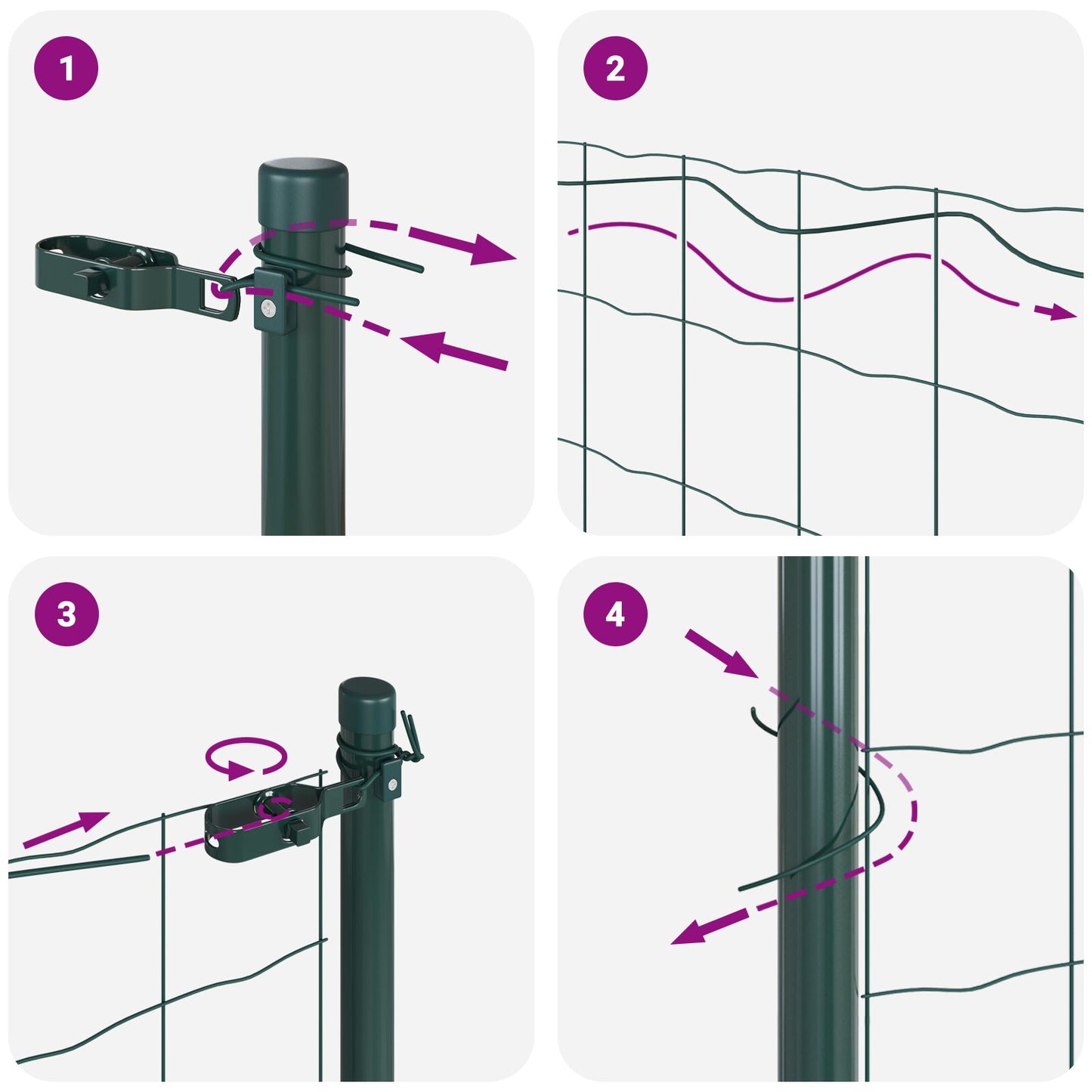 Zaunpfosten-Set Set von 2 Grün Metall 25 x 0,5 m Langlebig
