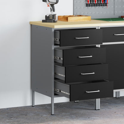 Werkbank Schwarz 50x55x85 cm Stahl