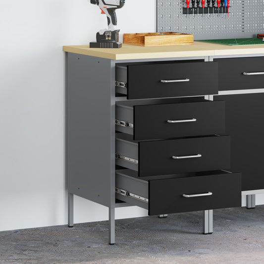 Werkbank Schwarz 50x55x85 cm Stahl
