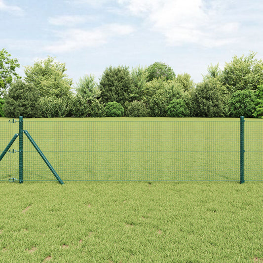 Zaunpfosten Set Set von 2 Grün Polyethylen-beschichteter Stahl