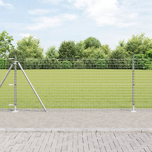 Zaunpfosten Set mit 52 Verzinkter Stahl 3,2 x 3,2 x 90 cm Robust