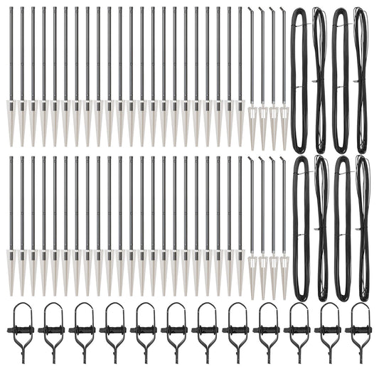 Zaunpfosten mit Spitze 52 Stück Ø32 mm 60 cm Verzinkter Stahl