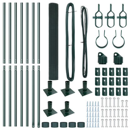 Zaunpfosten-Set Set aus 2 Grün Metall 10 x 1 m Langlebig