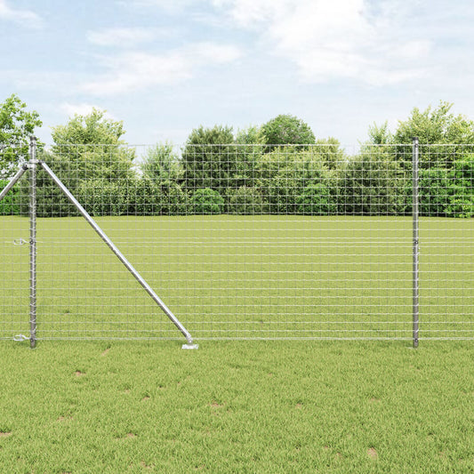 Zaunpfosten mit Spitze 52 Stück Ø32 mm 160 cm Verzinkter Stahl