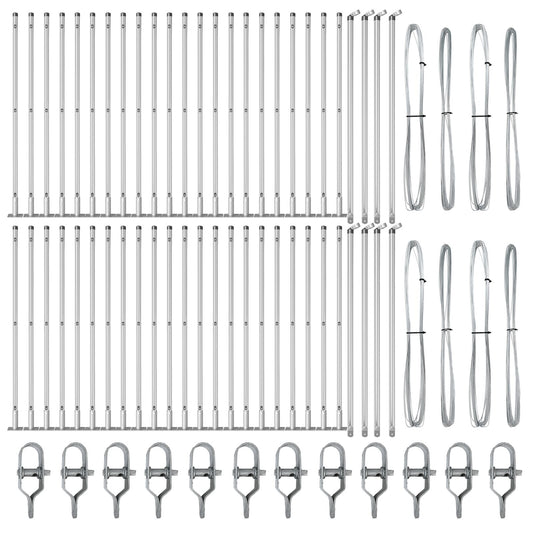 Zaunpfosten Set mit 52 Verzinkter Stahl 3,2 x 3,2 x 90 cm Robust