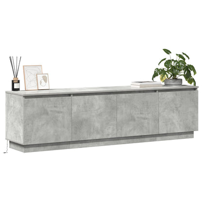 TV-Schrank mit LED Beton-grau 180x38x49 cm Holzwerkstoff