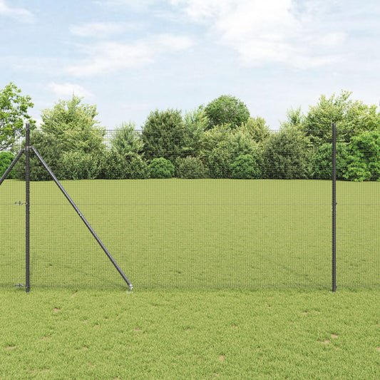 Zaunpfosten Set 2er Set Grau Metall 25 x 1,5 m Langlebig