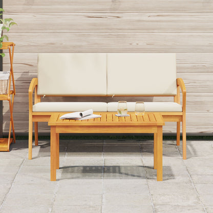 2-teiliges Bistro-Set mit Kissen aus massivem Akazienholz