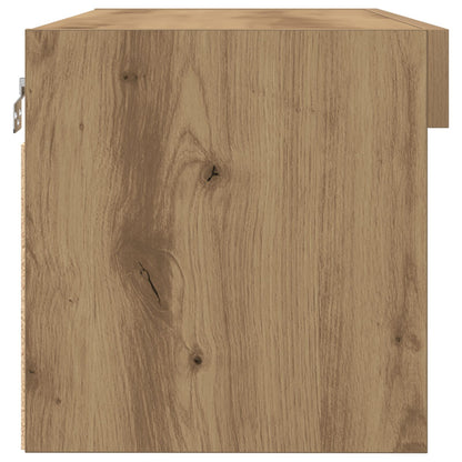 TV-Wandregale mit LED-Lichtern 2 Stück Artisan Eiche 80x30x30 cm