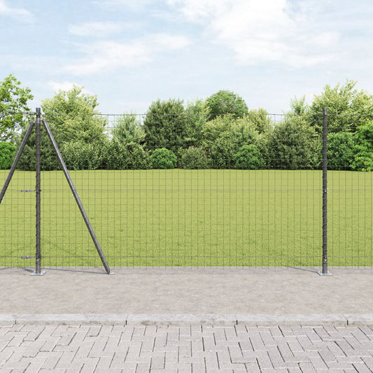 Zaunpfosten Set mit 104 Grau Beton, Metall 3,2 x 3,2 x 78,5 cm