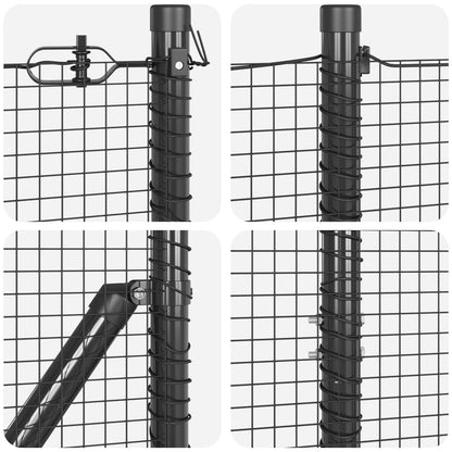 Zaunpfosten-Set Set aus 2 Grau Metall 25 x 1,5 m Robust