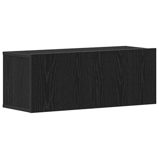 TV-Wandschränke (Set mit 2) - Schwarze Eiche, 80x30x30 cm, aus Holzwerkstoff