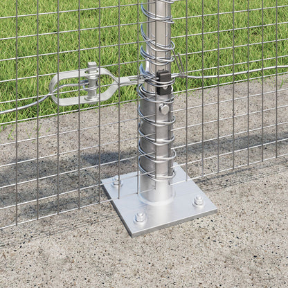 Zaunpfosten-Set 2er Set Verzinkter Stahl 25 x 0,5 m Langlebig