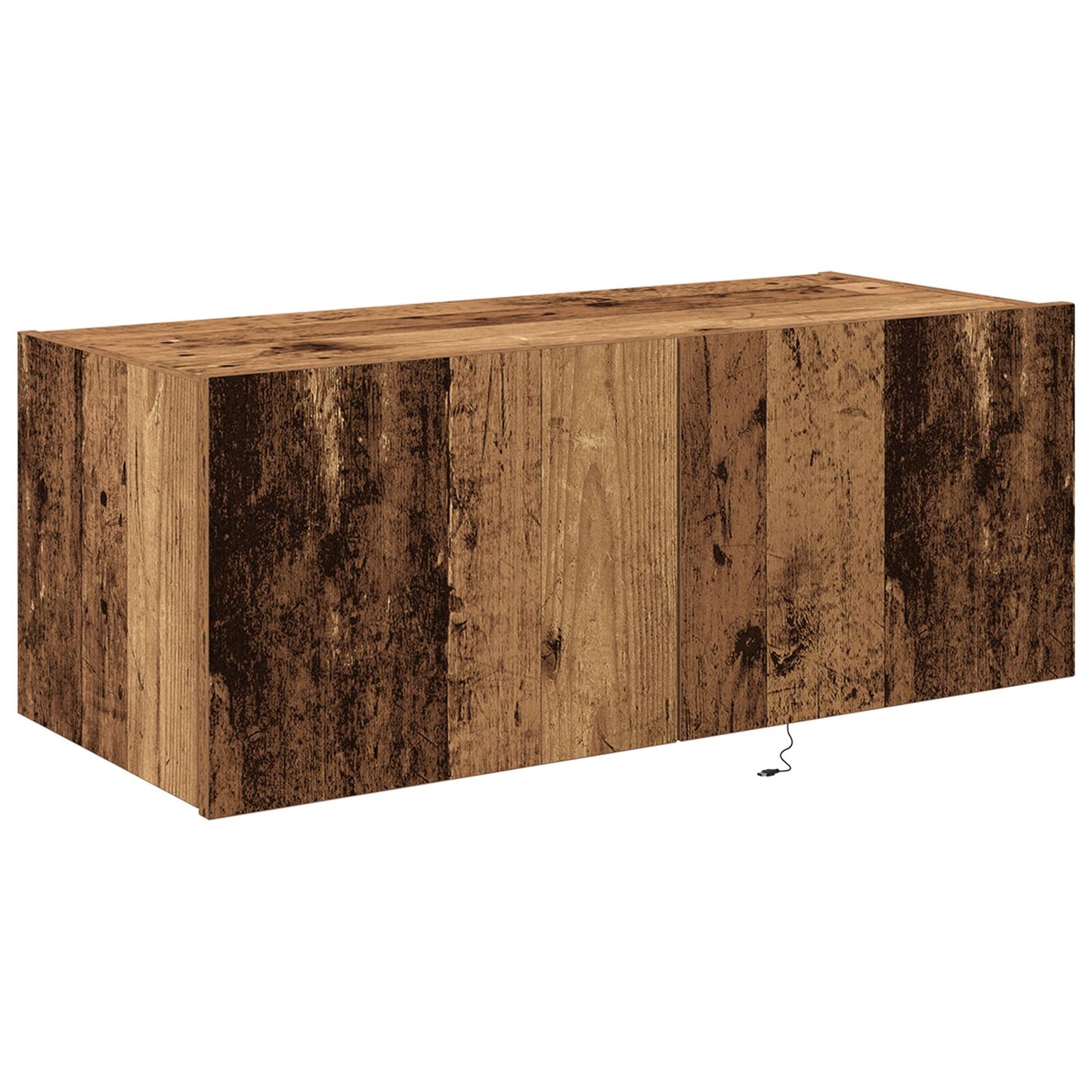 TV-Wandregal mit LED-Beleuchtung Altholz 80x35x31 cm
