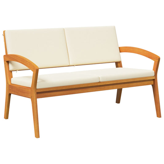 2-teiliges Bistro-Set mit Kissen aus massivem Akazienholz