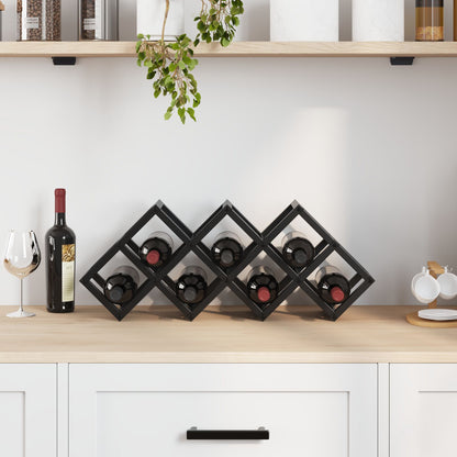 Weinregal für 9 Flaschen, 63x16,5x25 cm, pulverbeschichteter Stahl
