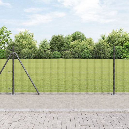 Zaunpfosten-Set Set aus 2 Grau Metall 10 x 1 m Langlebig