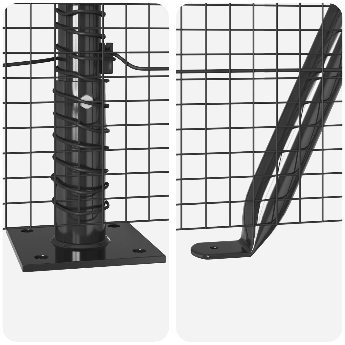Zaunpfosten-Set Set aus 2 Grau Metall 25 x 1,5 m Robust