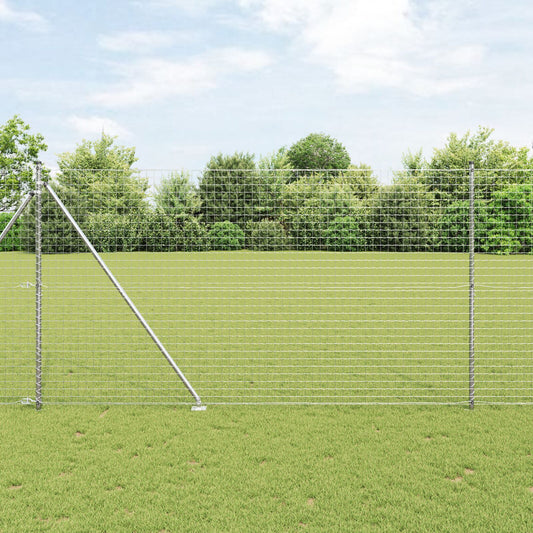 Zaunpfosten mit Spitze 52 Stück Ø32 mm 180 cm Verzinkter Stahl