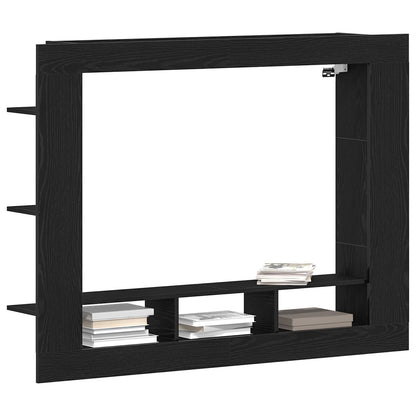 TV-Schrank Wandmontiert Schwarz Eiche 152x22x113 cm