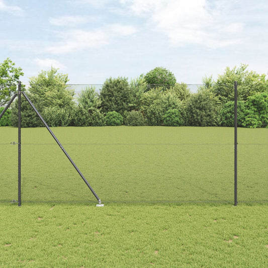 Zaunpfosten-Set 2er Set Grau Stahl 25 x 1,5 m Langlebig