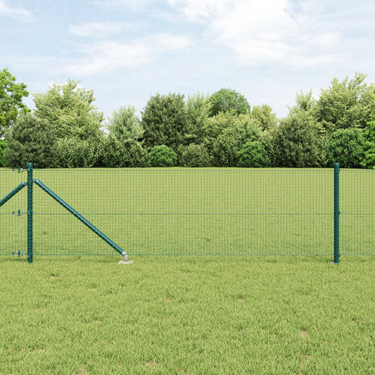 Zaunpfosten Set 2er Set Grün Metall 10 x 0,5 m Langlebig