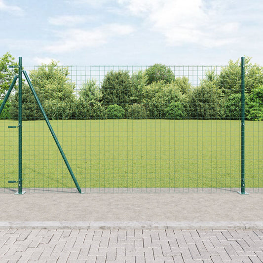 Zaunpfosten Set aus 52 Grün Beton, Stahl 3,2 x 3,2 x 83,5 cm