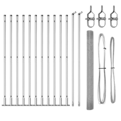 Welded Wire Fence mit 13 Flanschpfosten 1,4x25 m Verzinkter Stahl
