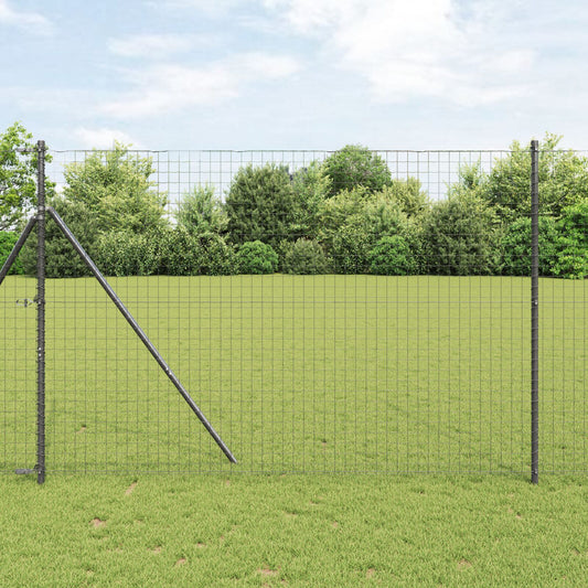 Zaunpfosten 52 Stück Grau Ø32 mm 210 cm Verzinkter Stahl