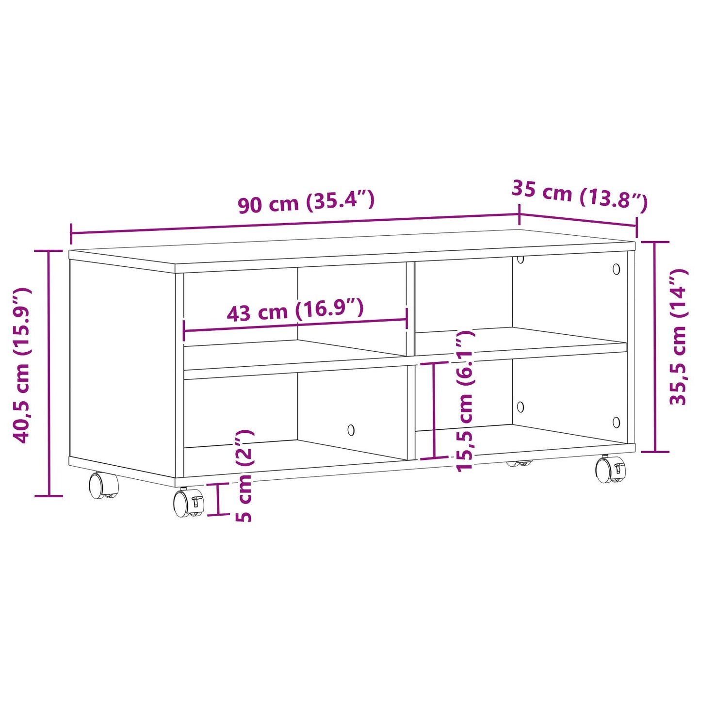TV-Schrank Alteiche 90x35x35 cm Holzwerkstoff