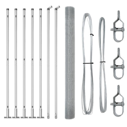 Zaunpfosten-Set 2er Set Verzinkter Stahl 10 x 1,5 m Langlebig