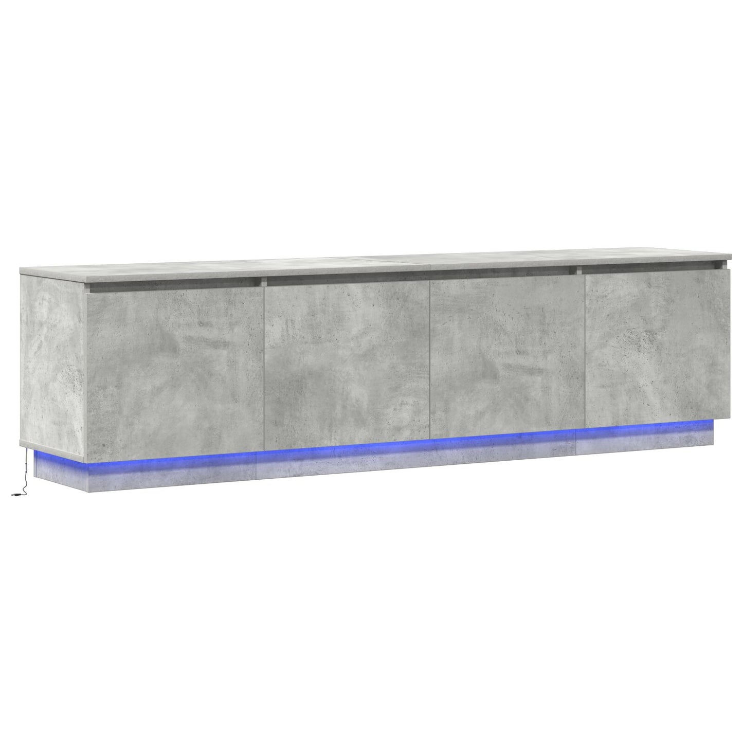 TV-Schrank mit LED Beton-grau 180x38x49 cm Holzwerkstoff