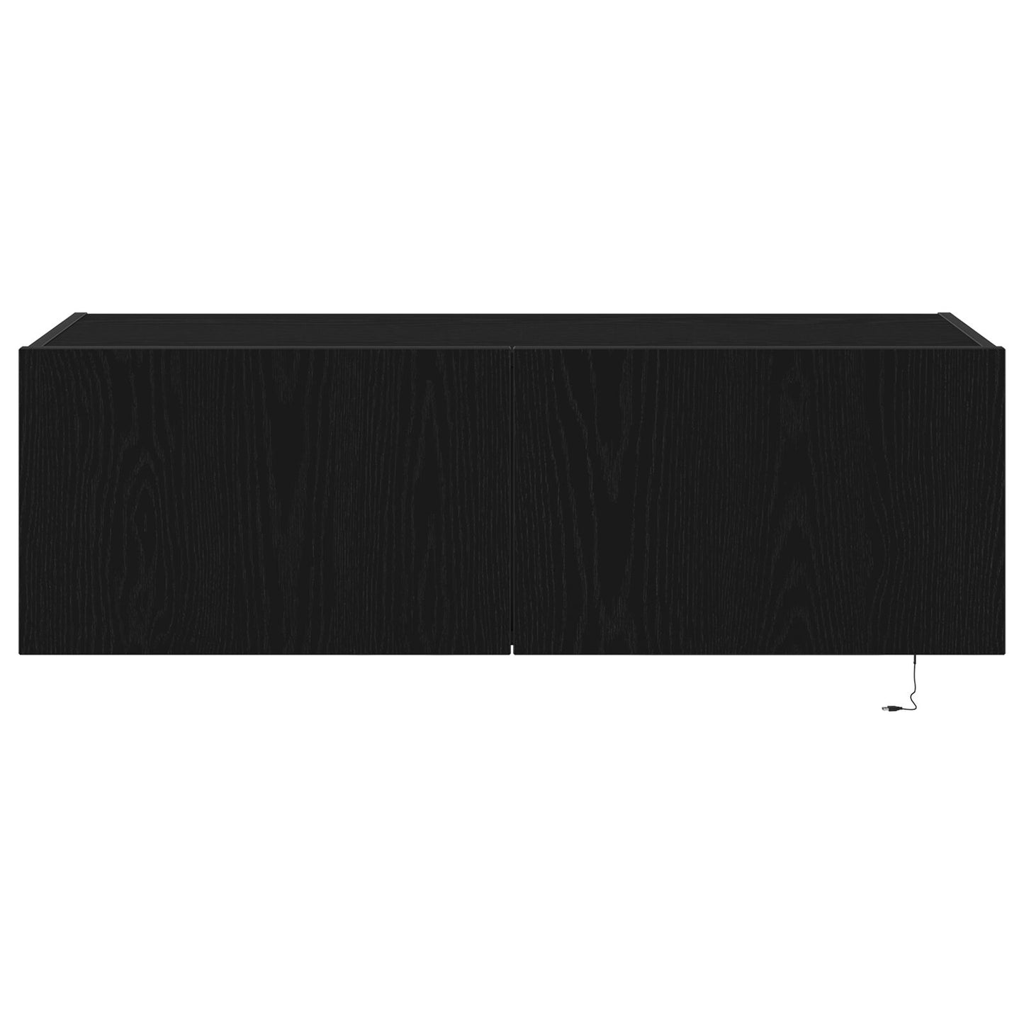 TV-Wandregal mit LED-Lichtern Schwarz Eiche 100x35x31 cm