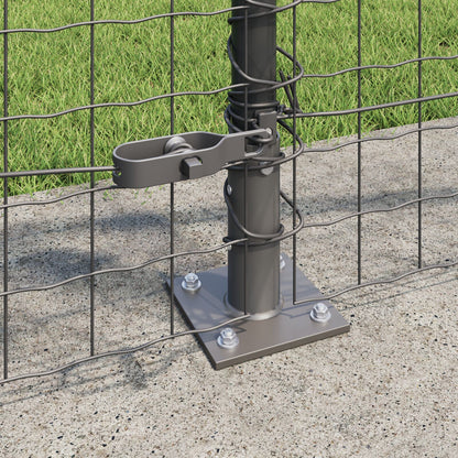 Zaunpfosten mit Bodenplatten 7 Stück Ø32mm 110cm Beton