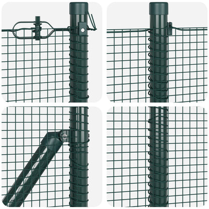 Zaunpfosten-Set Set von 2 Grün Metall Langlebig
