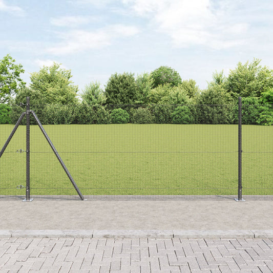 Zaunpfosten-Set 2er Set Grau Metall und PVC 25 x 1 m Langlebig
