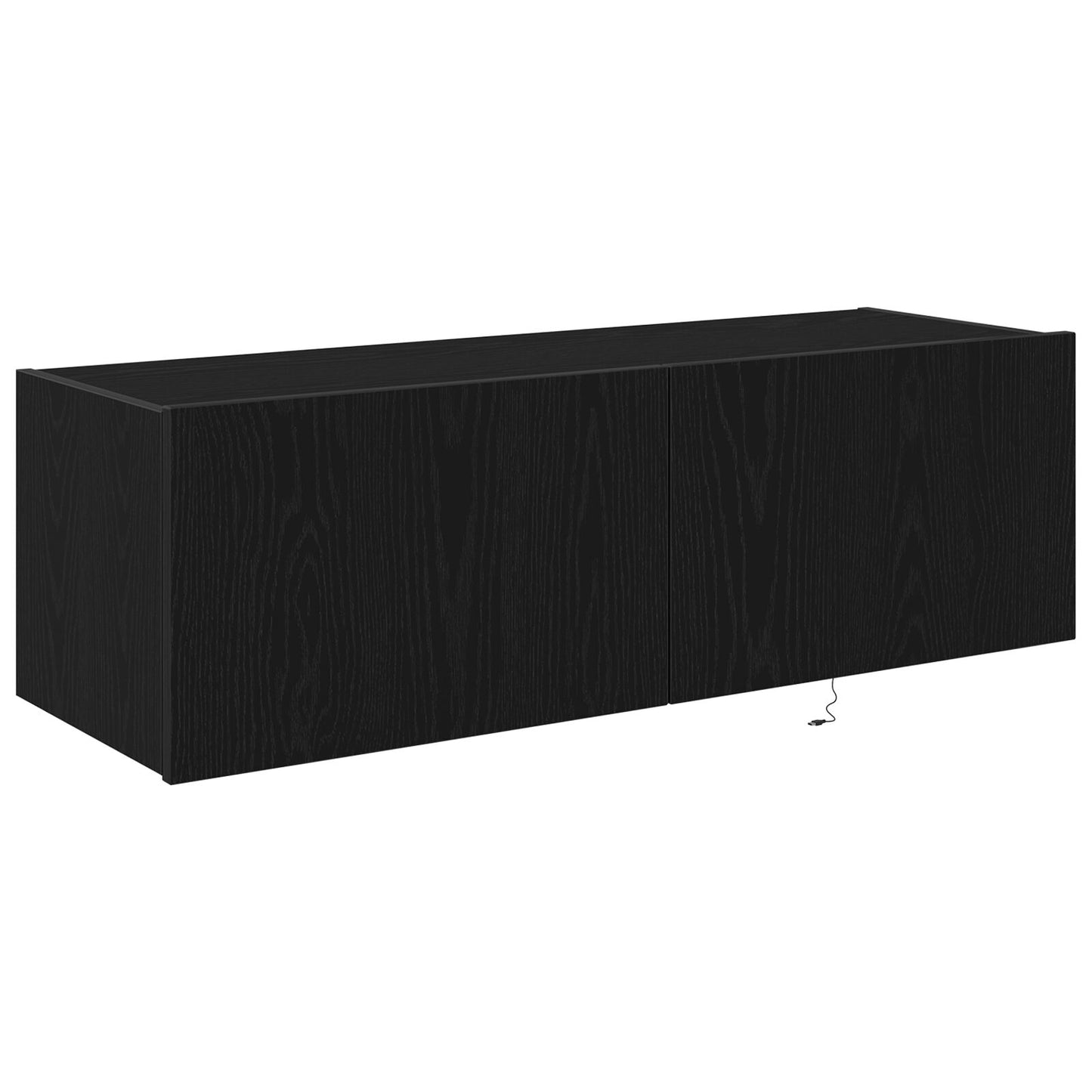 TV-Wandregal mit LED-Lichtern Schwarz Eiche 100x35x31 cm